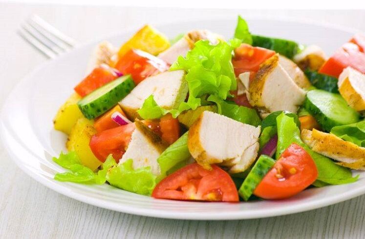 salade de légumes au poulet minceur