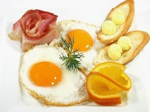 œufs au plat avec du bacon comme aliment interdit pour la gastrite